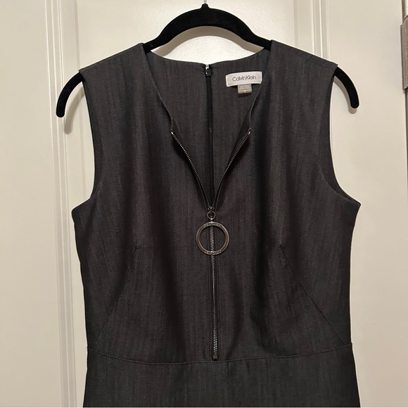 Calvin Klein gray denim sheath dress zip ‼️must bundle or buy now, no discount‼️ - Picture 6 of 15